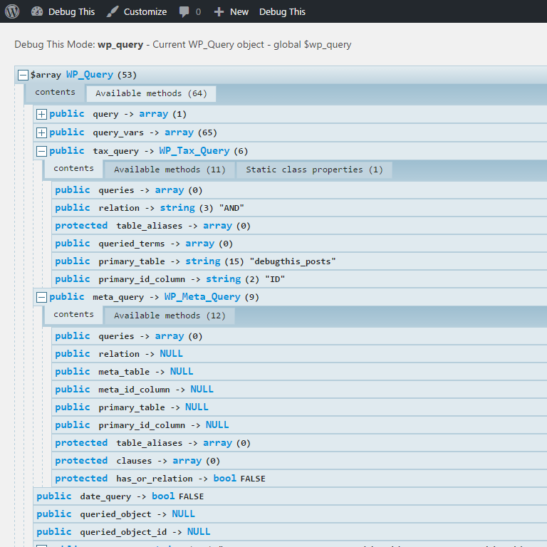 Enhanced display when a Kint debugger plugin is installed (see Description).