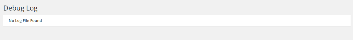 <strong>Debug No Log File</strong>: see if no debug.log file exist.