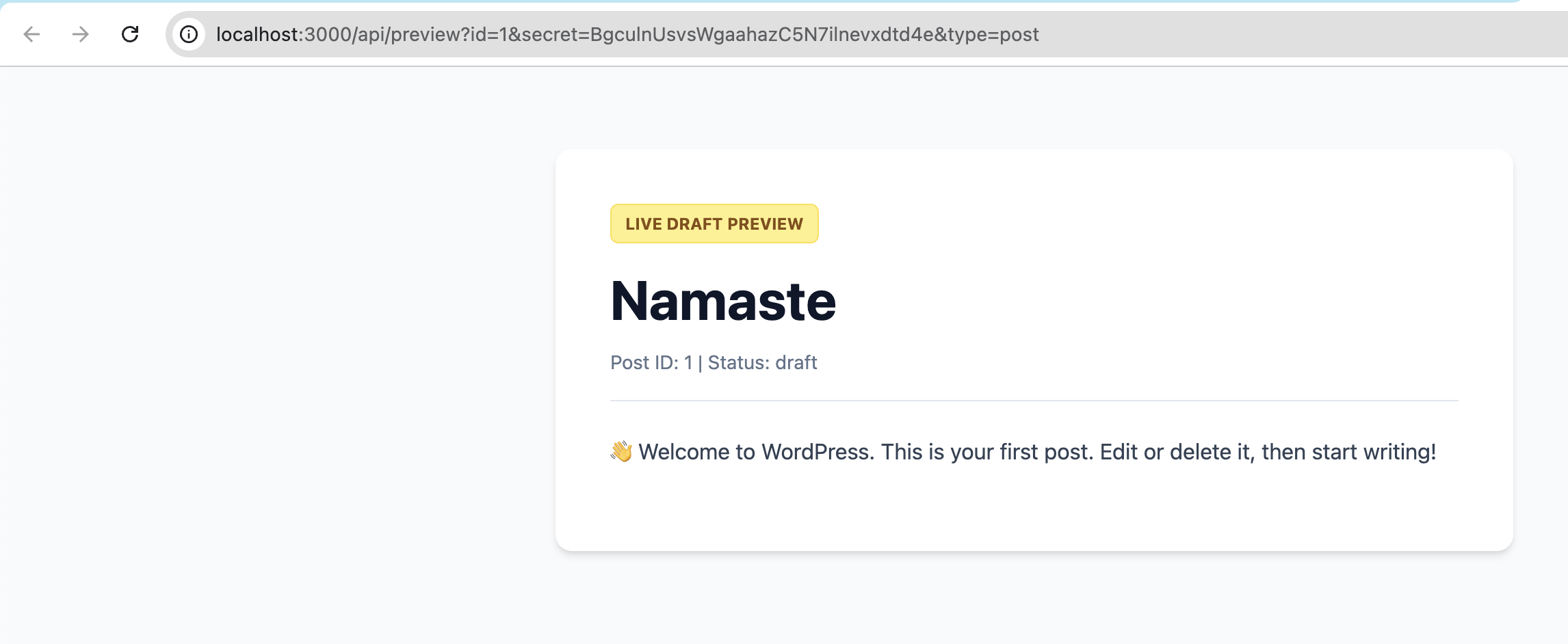 Secure Live Draft Preview routing workflow from the Gutenberg editor.