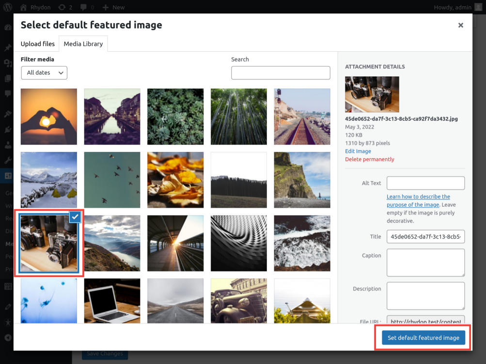 Default featured image – WordPress plugin