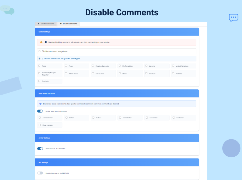 Comment deletion options