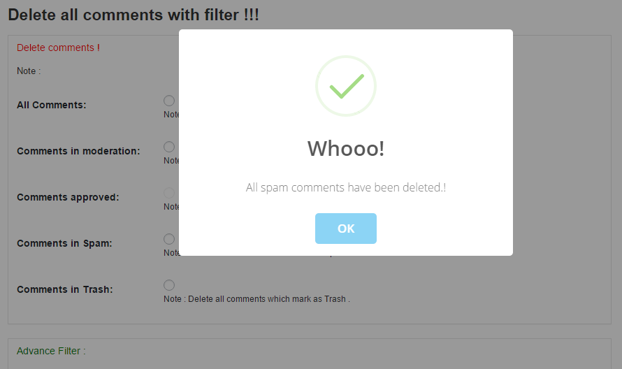 Comment stats panel