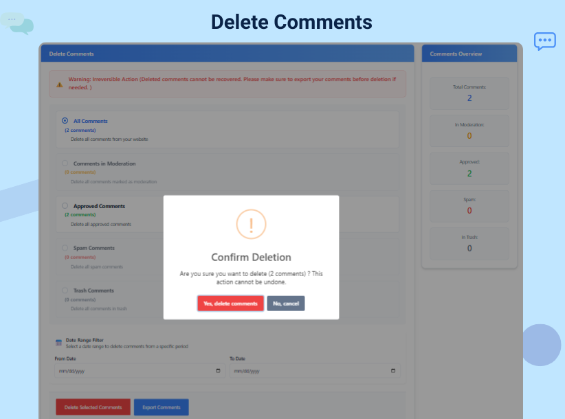 Automatic spam cleanup settings