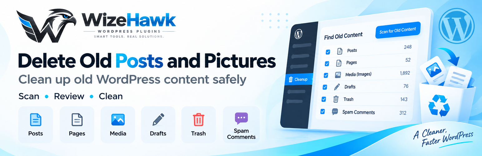 Delete Old Posts and Pictures – Content Cleanup by Wizehawk preview