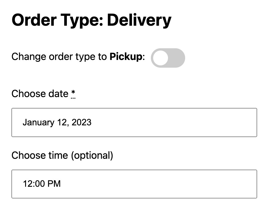 Example on checkout page.
