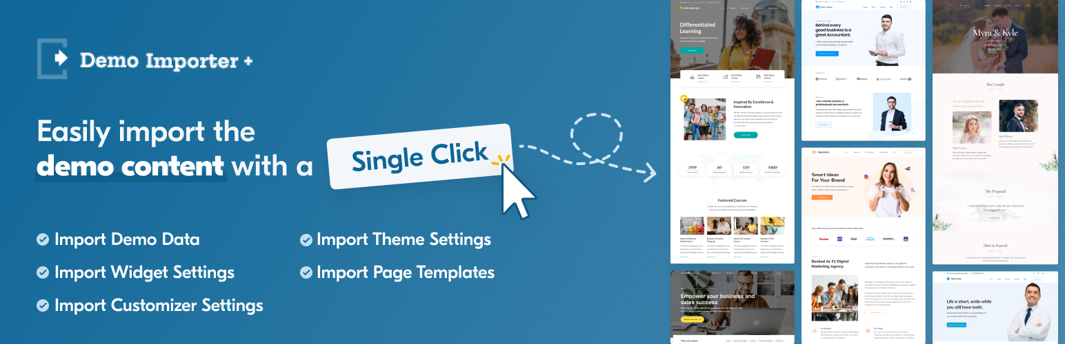 WordPress 外掛 Demo Importer Plus 的封面圖片。