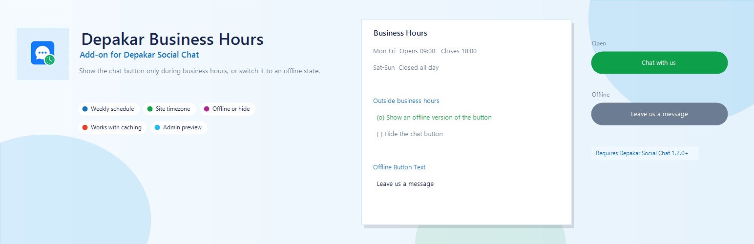 WordPress 外掛 Depakar Business Hours 的封面圖片