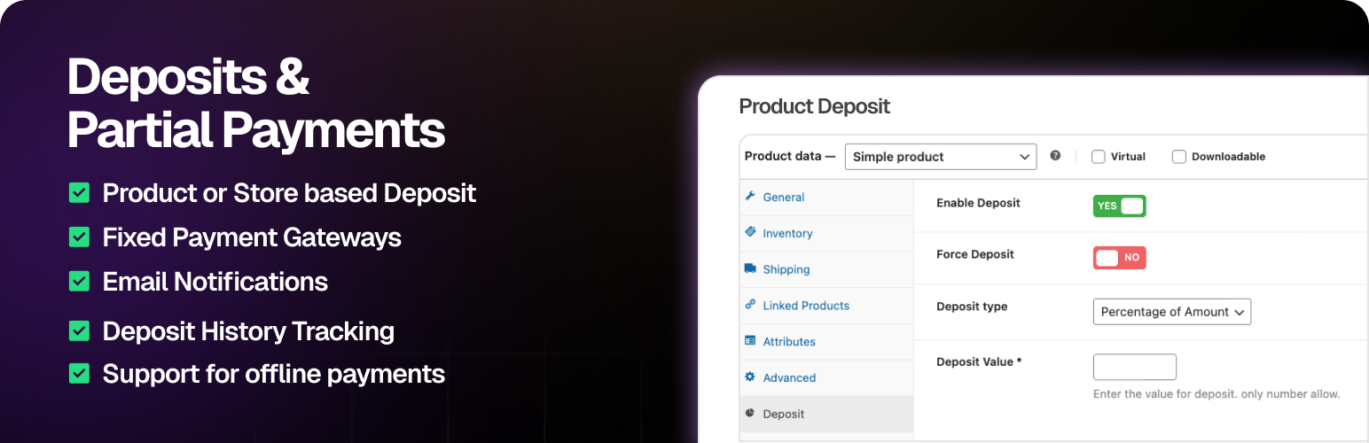 Deposits & Partial Payments for WooCommerce