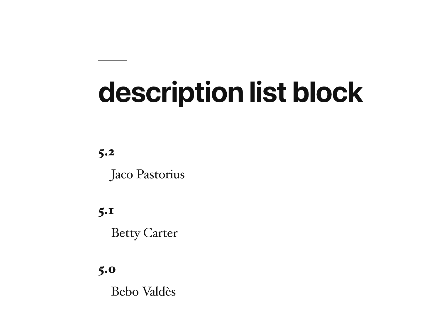 Description List Block