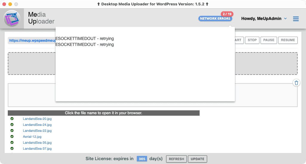 Automatic network retry detects recoverable network errors and retries affected requests without restarting the full upload.
