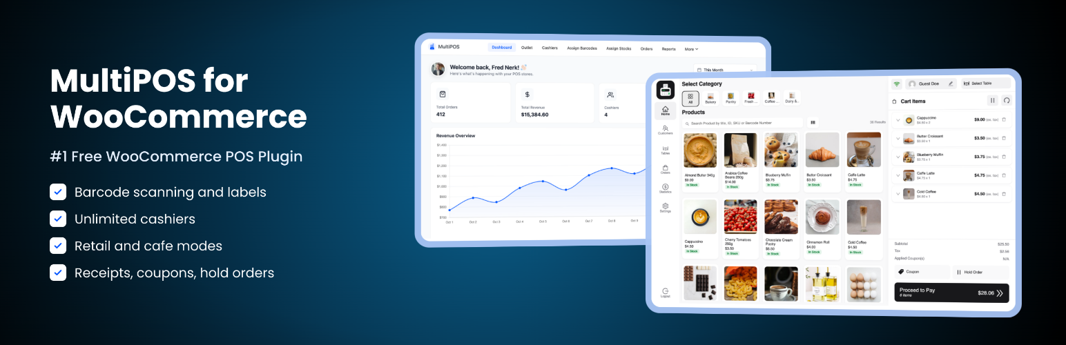 MultiPOS – Point of Sale (POS) for WooCommerce, Barcode Scanner & Cash Register preview
