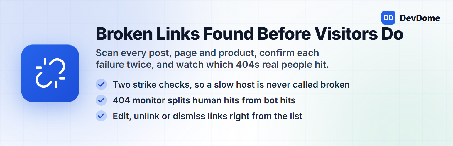 DevDome Link Monitor: Broken Link Checker, Dead Link Checker, Broken Link Finder