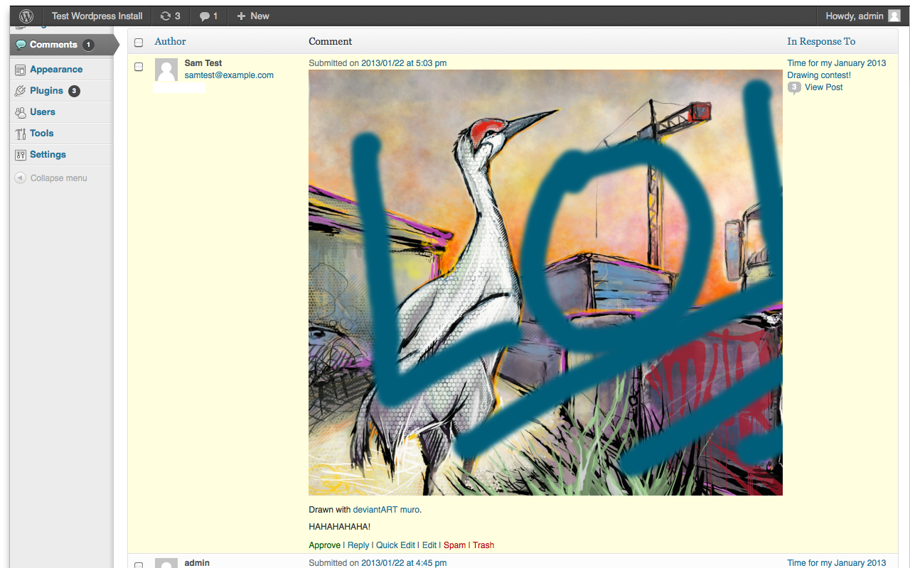 Comment images can be set to trigger moderation and show in the moderation panel.