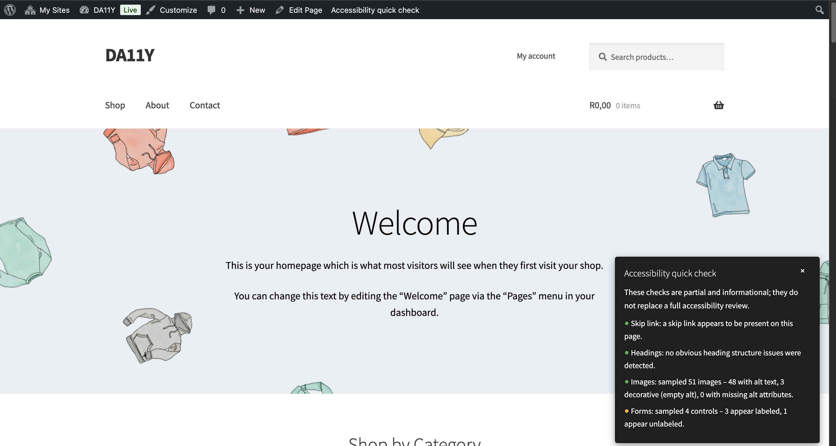 Frontend quick check results panel.