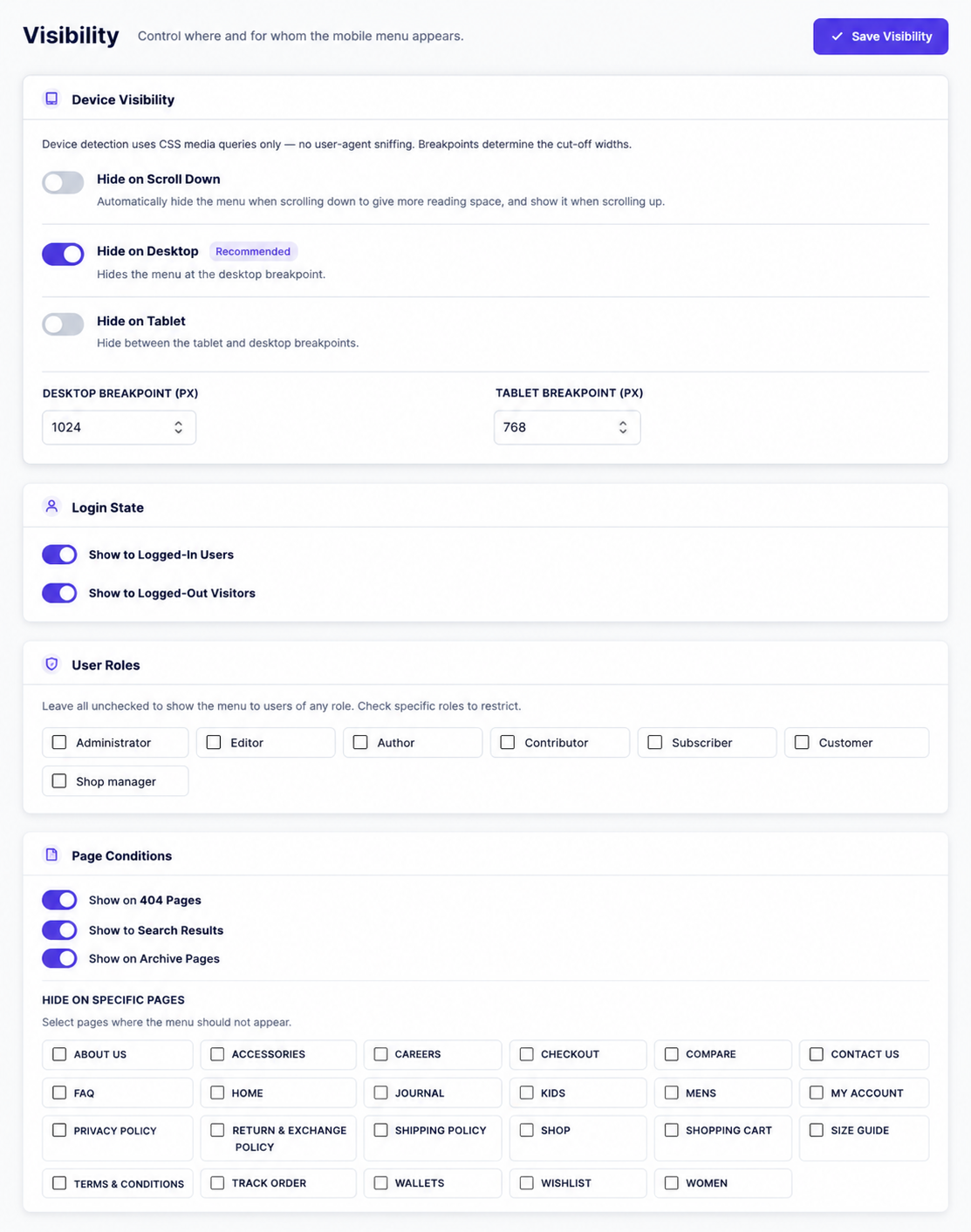 Layout Picker with visual previews