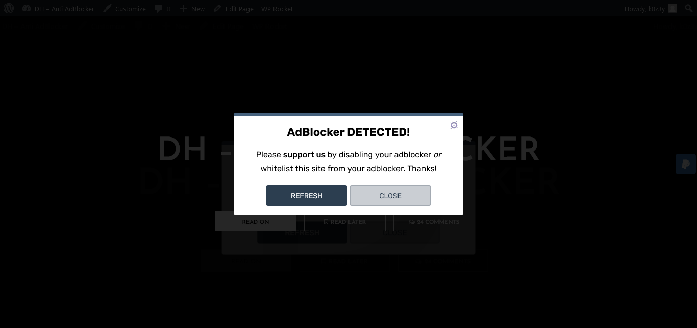 If adblocker active then showing notice.