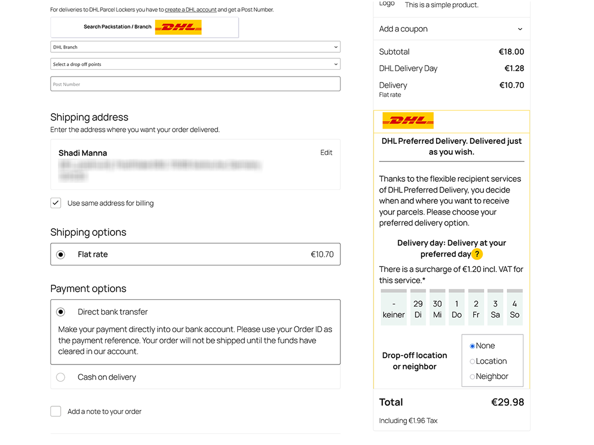 DHL Shipping Germany for WooCommerce