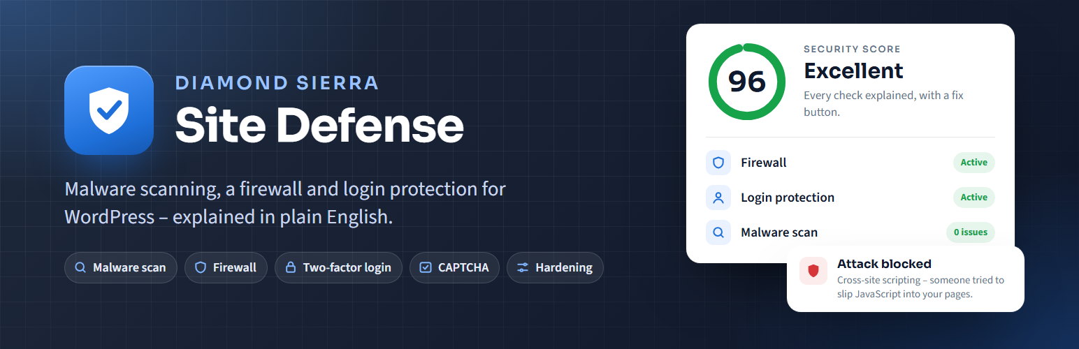 WordPress 外掛 Diamond Sierra Site Defense 的封面圖片