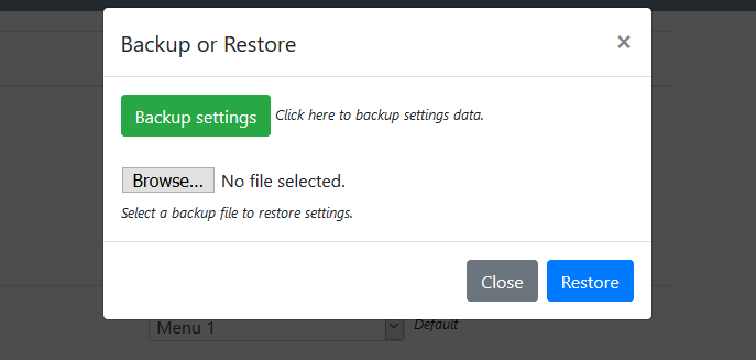 Backup and restore feature. You can simply backup your all different menus with it's settings (conditions) you set. It is for premium version only.