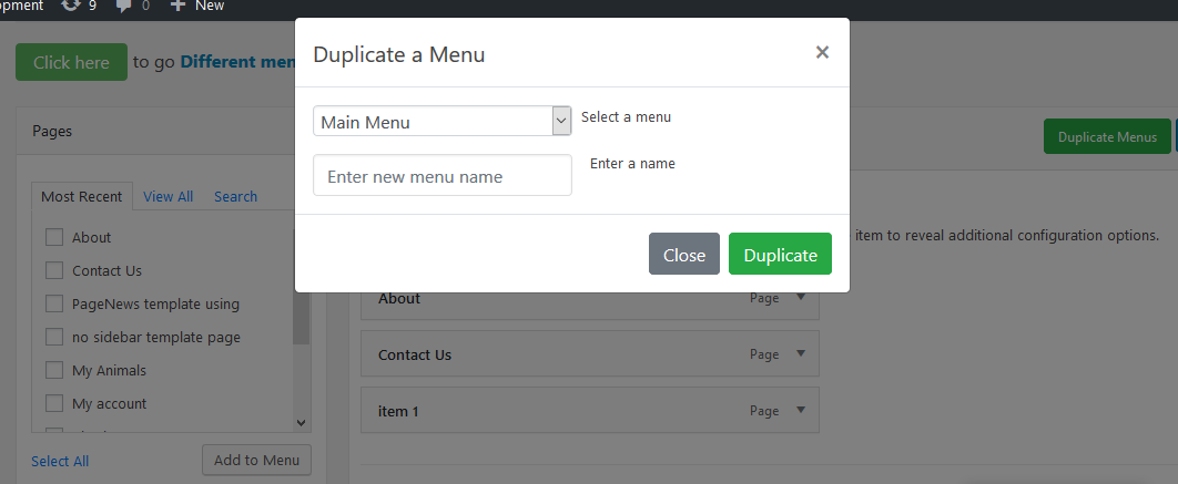 Menu duplicator.