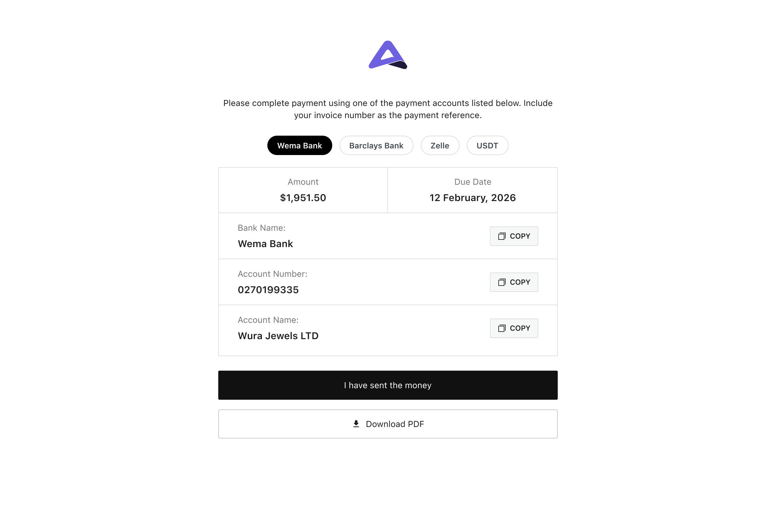 Invoice Payment Page