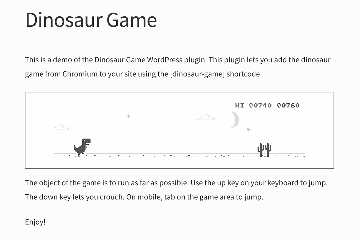 Dinosaur Run - Dinosaur Game