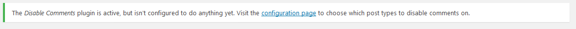 Disable Comments notice