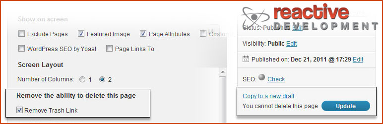 Disable Delete Post or Page