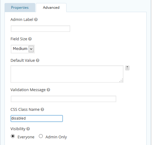 Disable Gravity Forms Fields