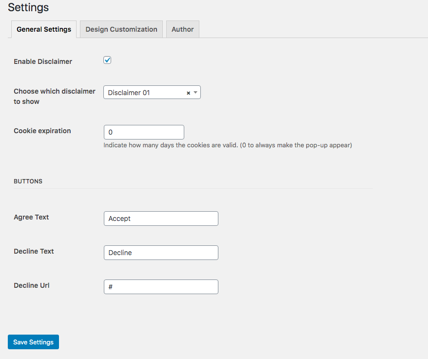 Disclaimer Popup - Screenshot 1
