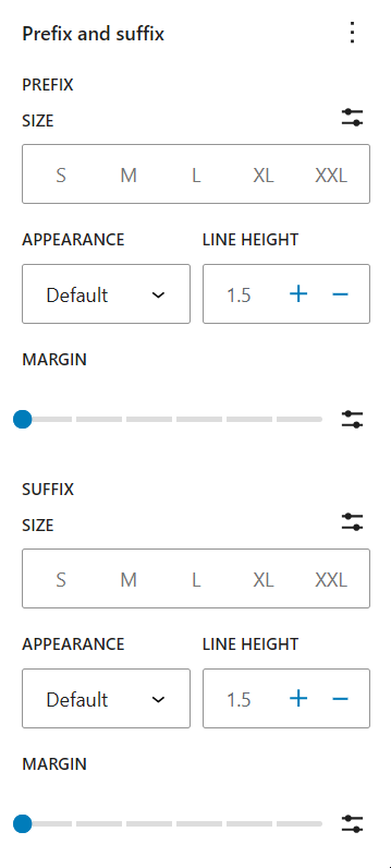 <p>Prefix and suffix style</p>