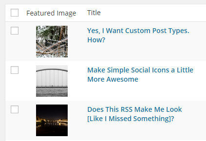 Optionally, set featured images for custom content types, or change plugin behavior for custom content types.