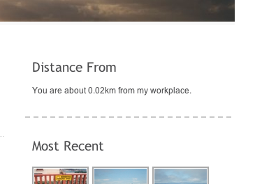 Distancefromme widget in action