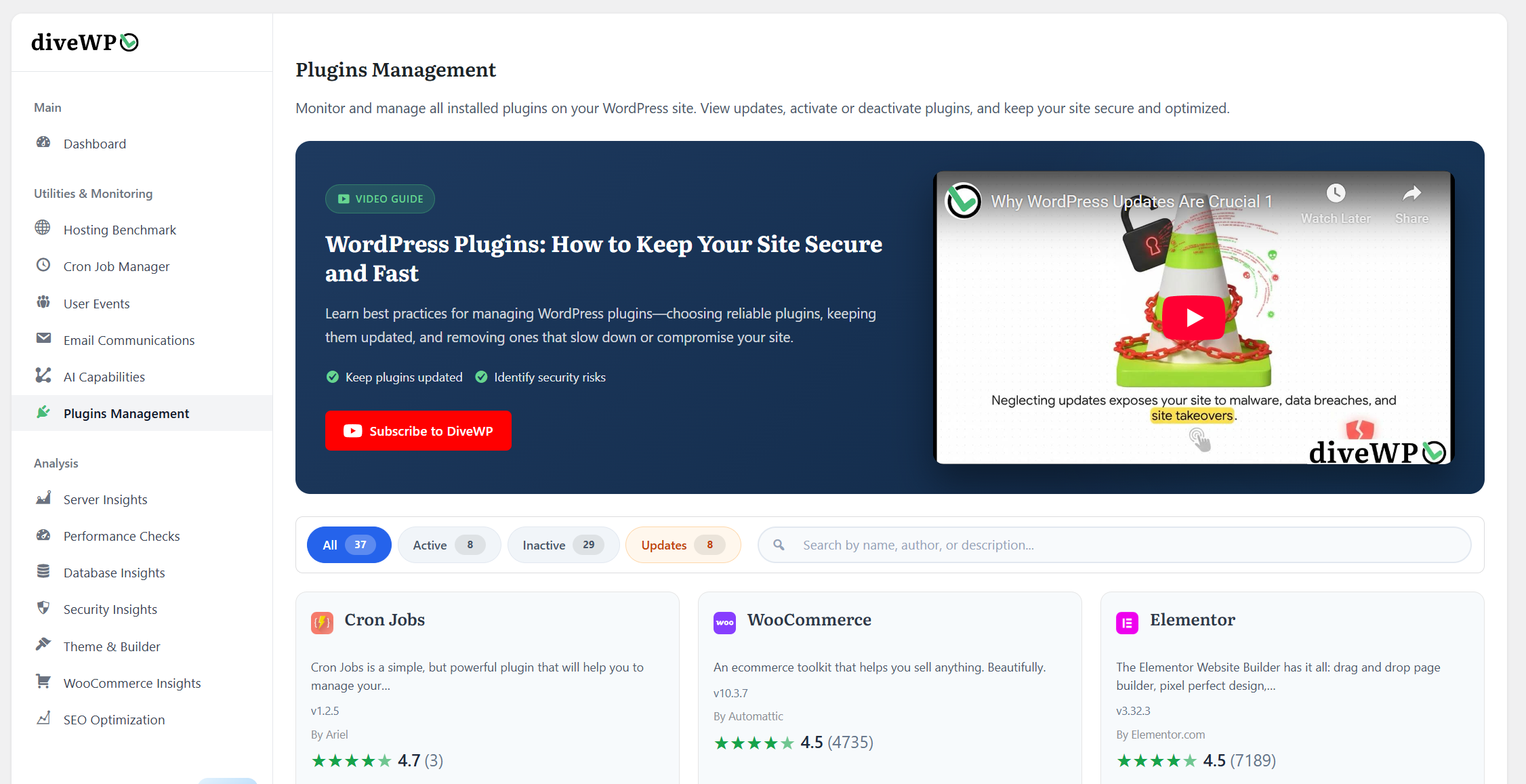 Searchable plugin manager.
