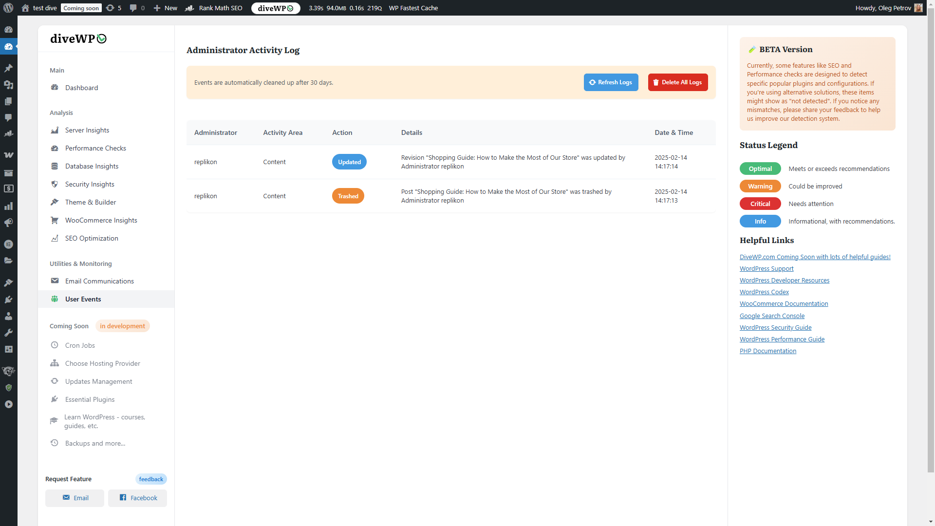 WooCommerce insights.