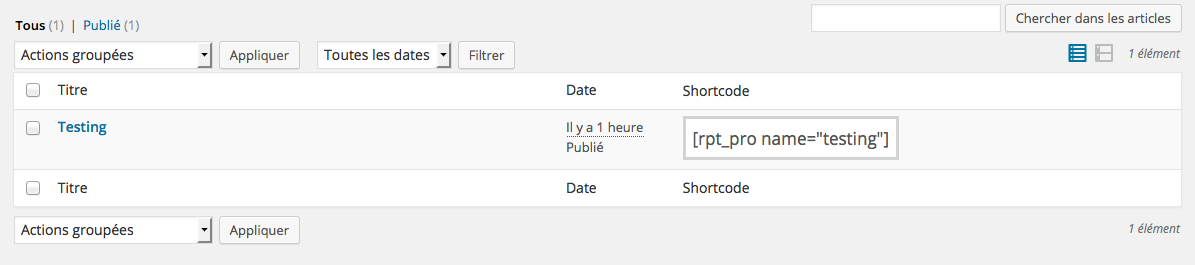 Finding the shortcode (admin view)