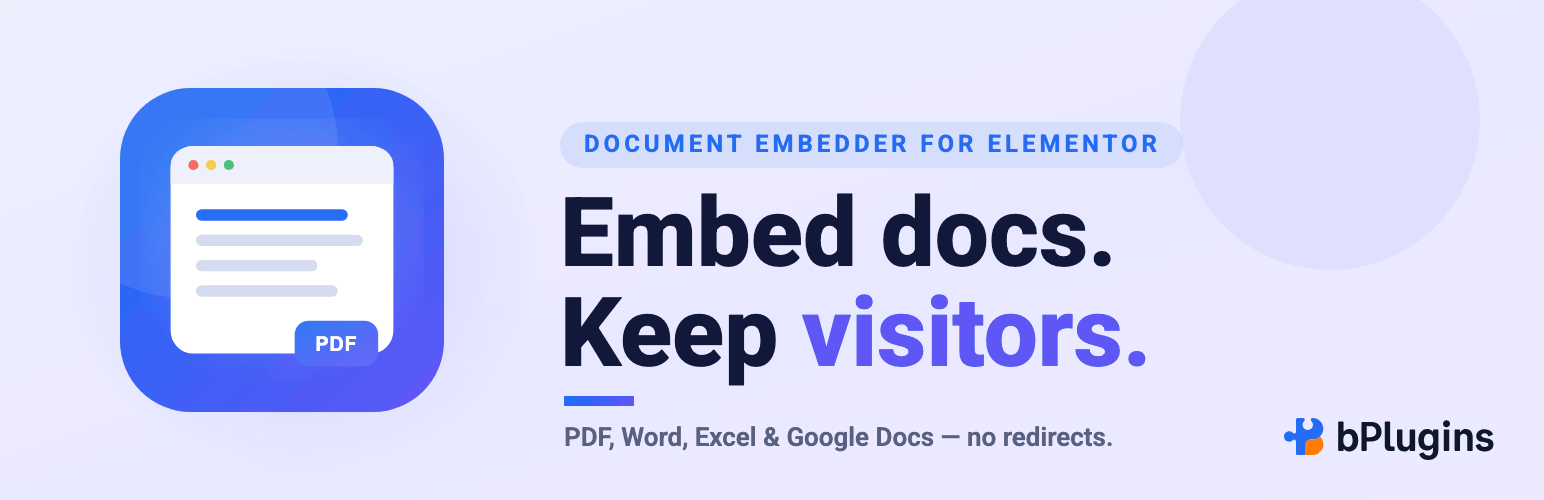 WordPress 外掛 Document Embedder Addons for Elementor – show docs on any page 的封面圖片