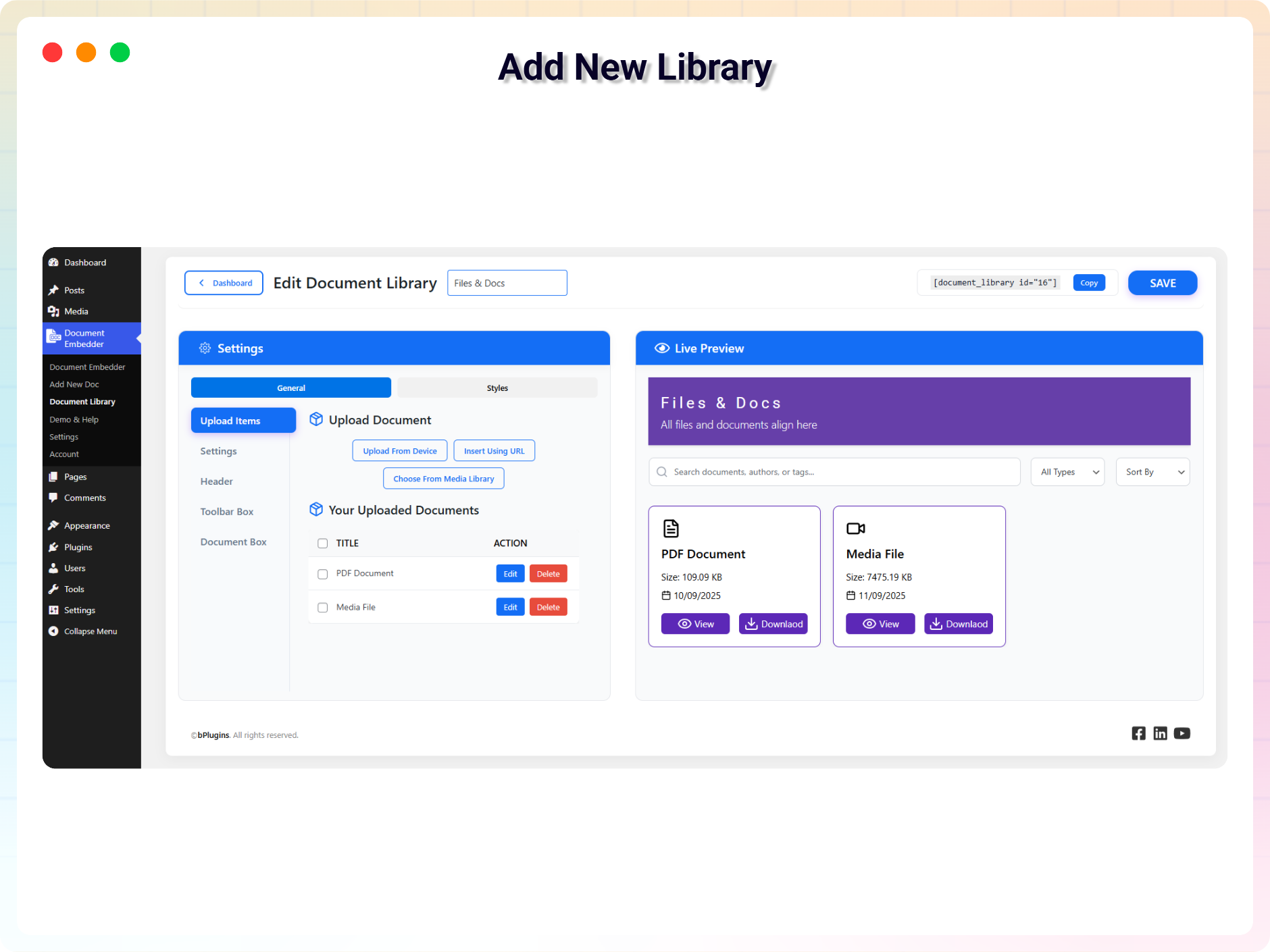 Add New Library