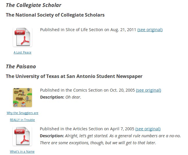This is an example of multiple Document Galleries on a single page (using
the <code>ids</code> attribute). It also shows how images will appear in a Document
Gallery. Note that the description field supports HTML markup, so the
possibilities are endless!