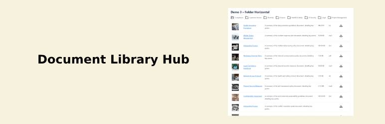 WordPress 外掛 Document Library Hub 的封面圖片。