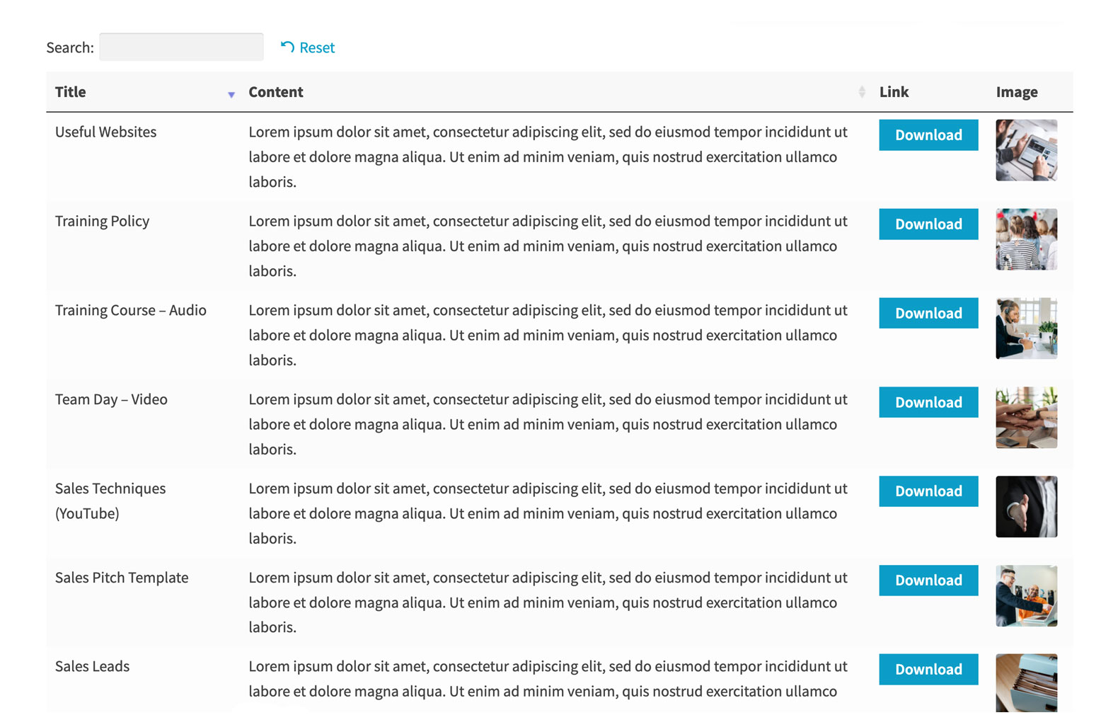 Optionally display a featured image for each document.