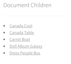 Document Children widget example output