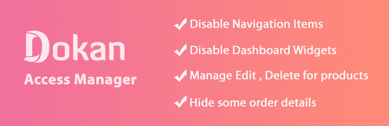 WordPress 外掛 Dokan Access Manager 的封面圖片。