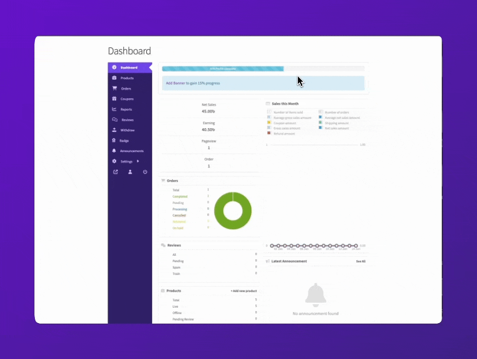 Frontend → Vendor Payment Setting