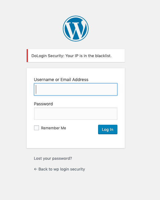Login Page (Blacklist blocked)