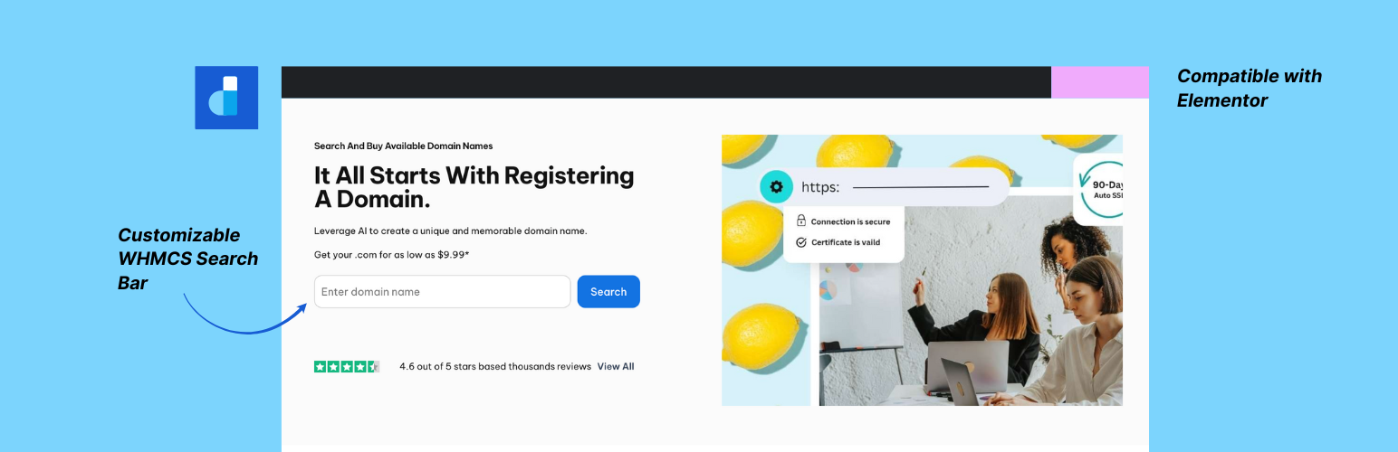 Doment – Domain Search & WHMCS Elementor Addon