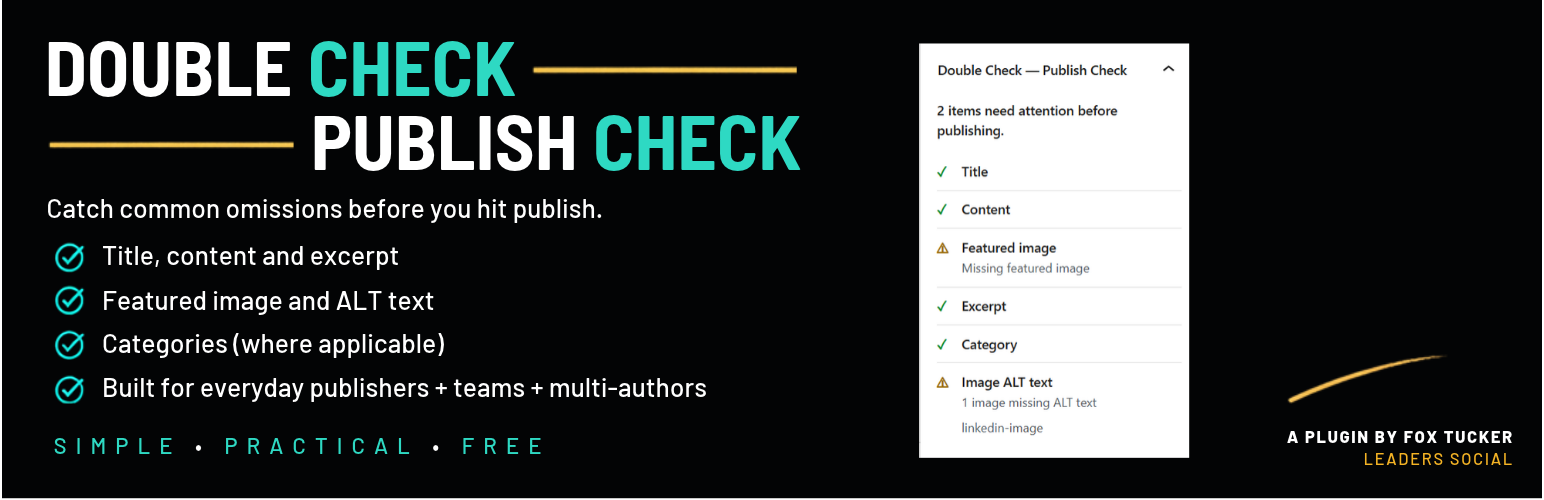 Double Check — Publish Check