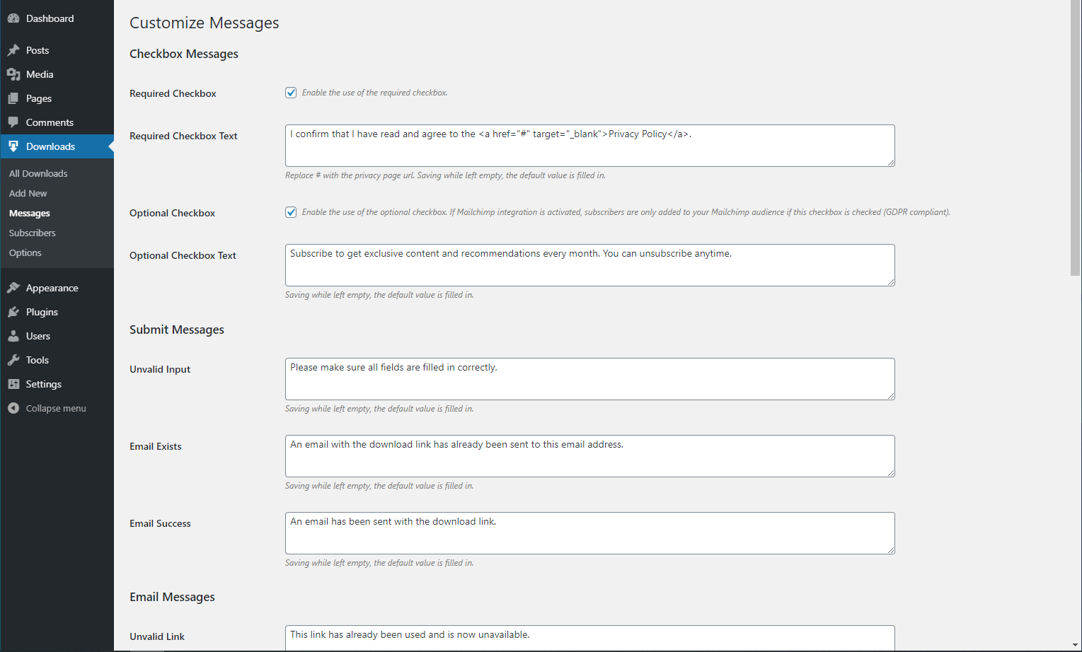 Download After Email – Subscribe & Download Form Plugin