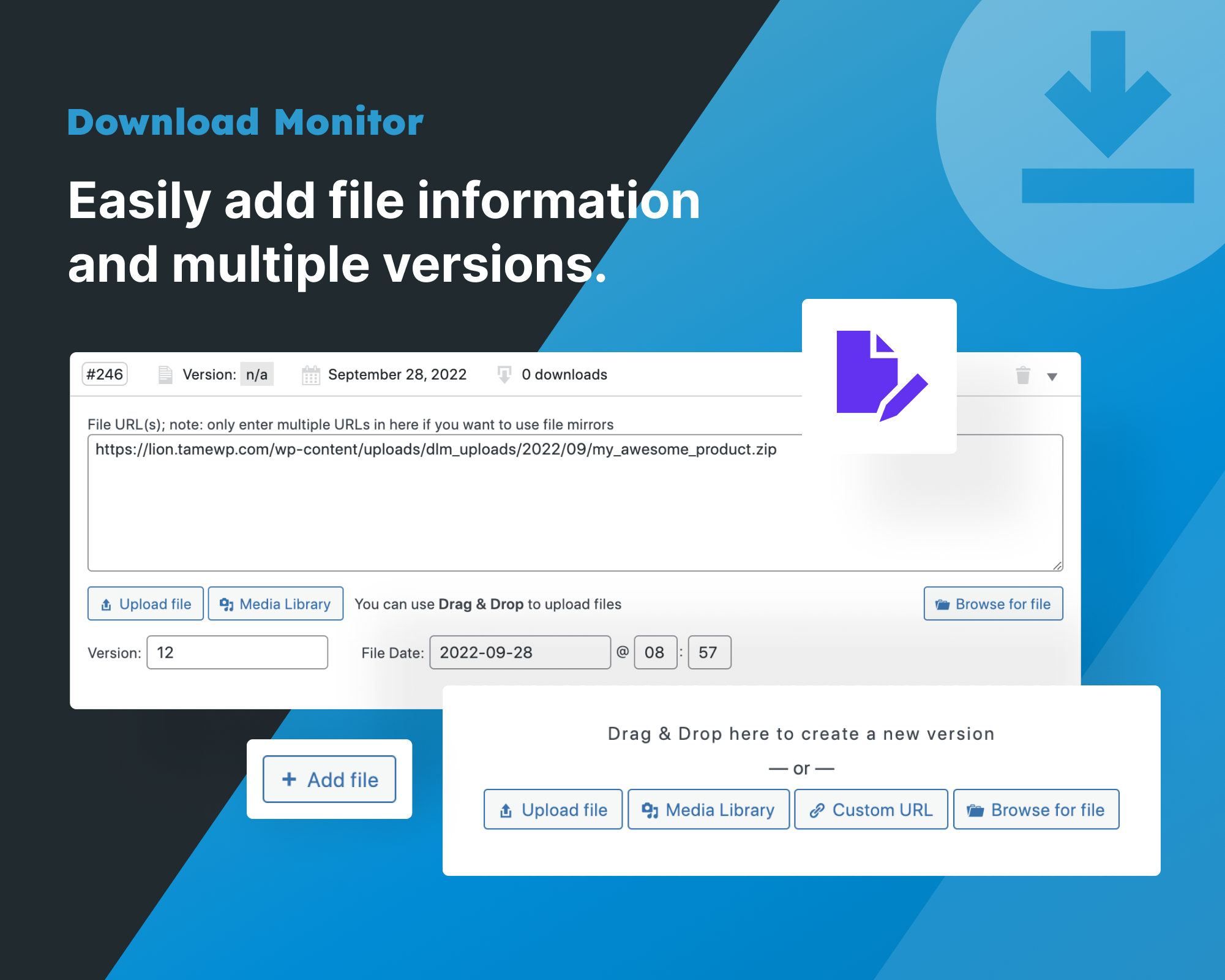 Plugin Download Monitor para compartir archivos como entradas