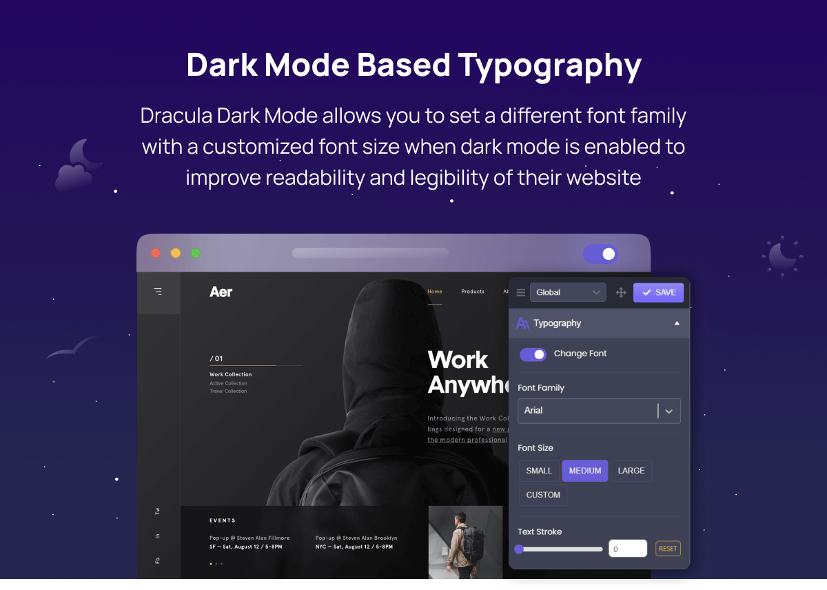 Dark Mode Based Typography